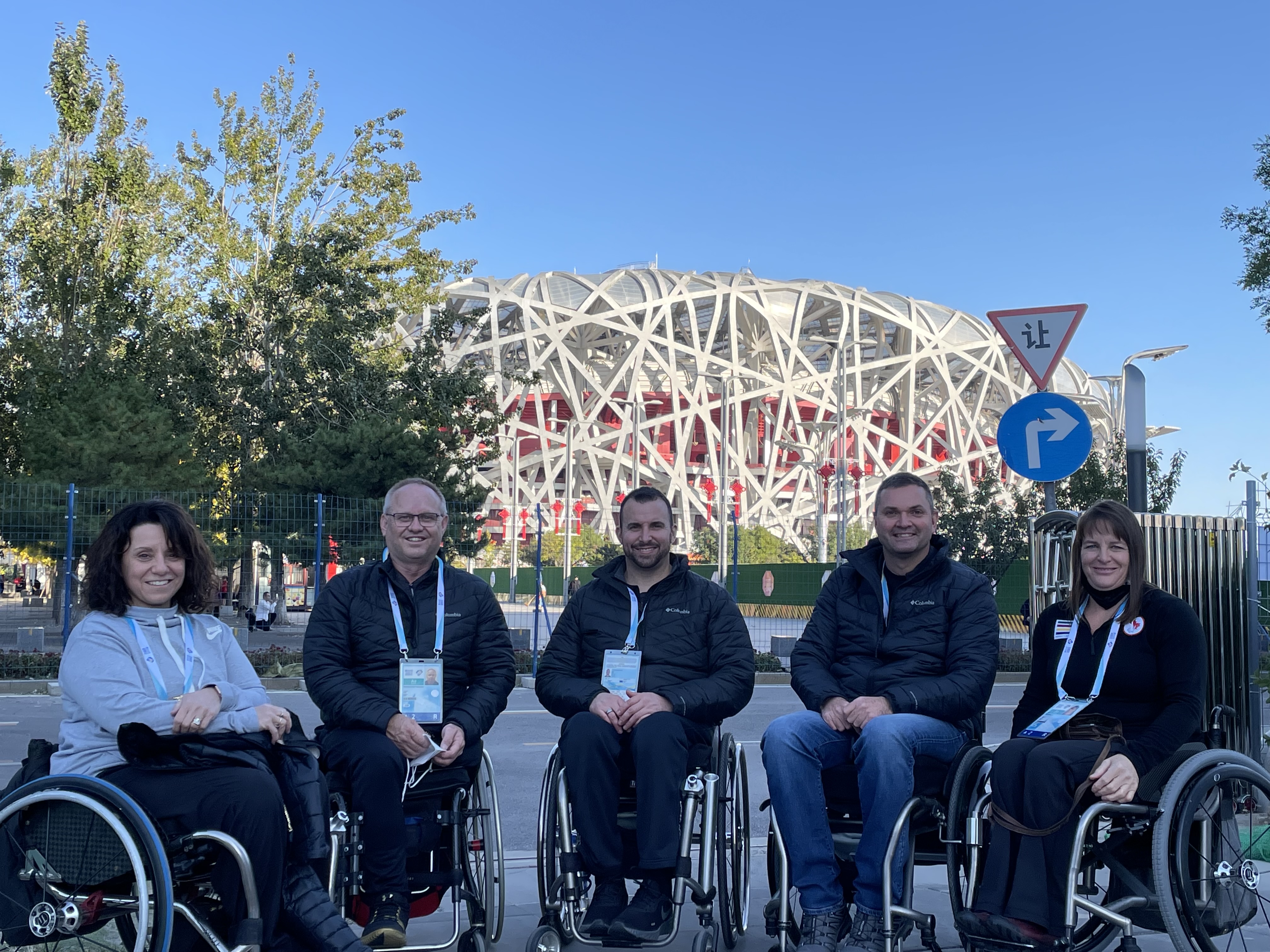 Photo of Team Canada at the world wheelchair curling championships in Beijing.